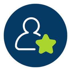 person with star icon
