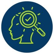 Person with magnifying glass icon