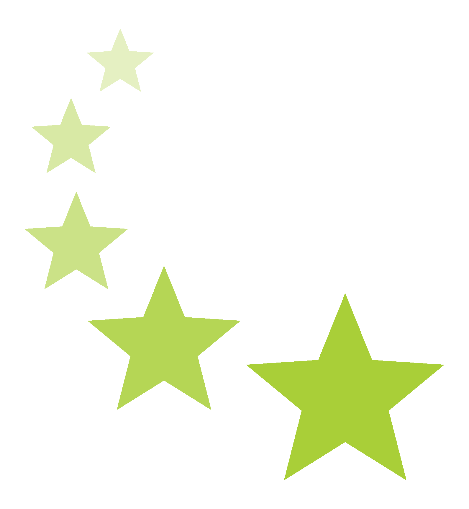 5 Steps to 5 Stars Icons-Lime Stars