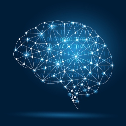 brain with data points