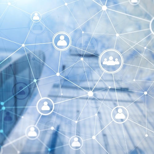 interconnected icons of people