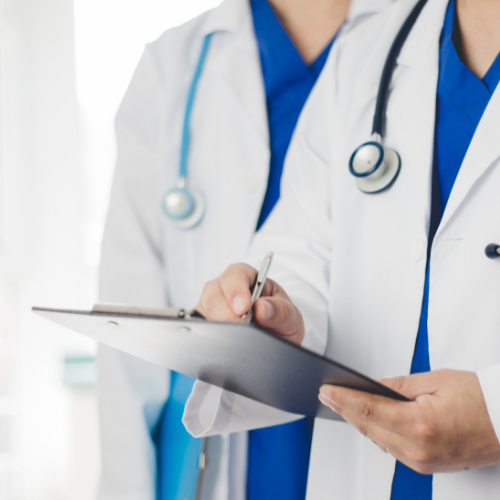 Doctors with clipboard