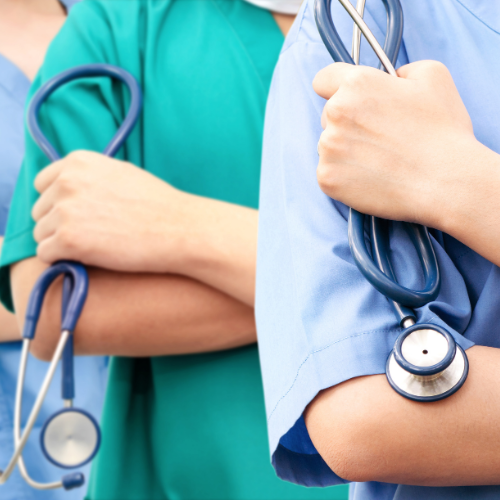 nurses holding stethoscopes