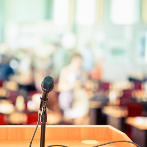 microphone on a podium