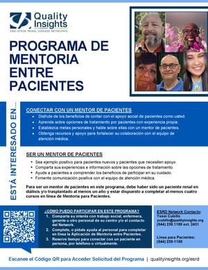 Patient Mentoring Program Flyer Spanish Thumbnail