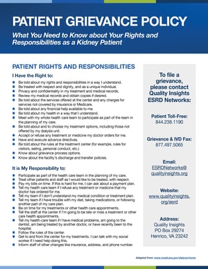 Patient Grievance Policy Flyer Thumbnail