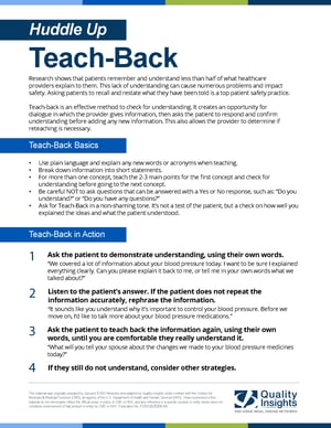 Huddle Up Teach-Back