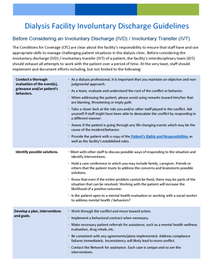 QIRN Dialysis Facility Involuntary Discharge Guidelines