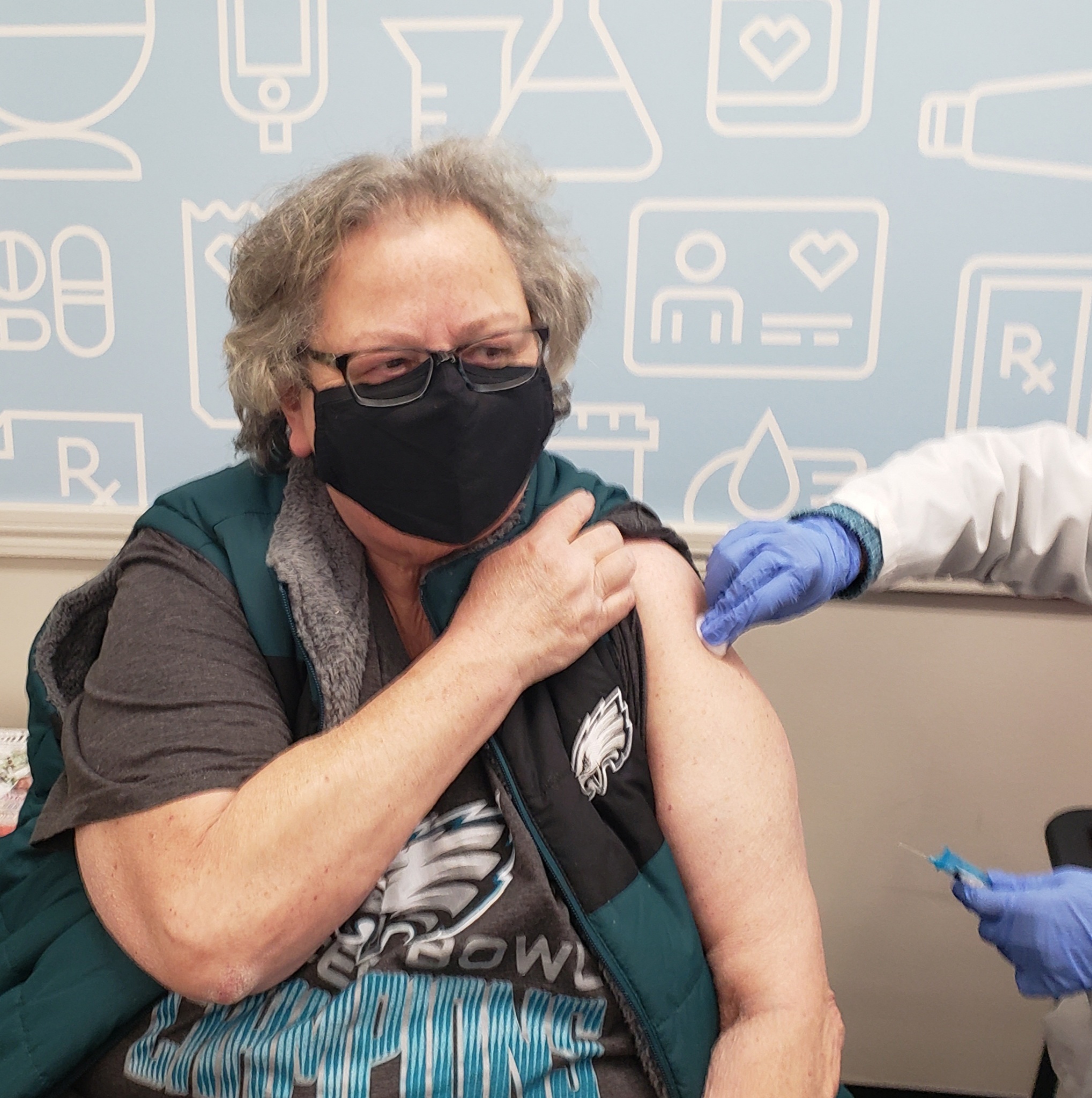 Julie Volz Getting JnJ Vaccine - QIN