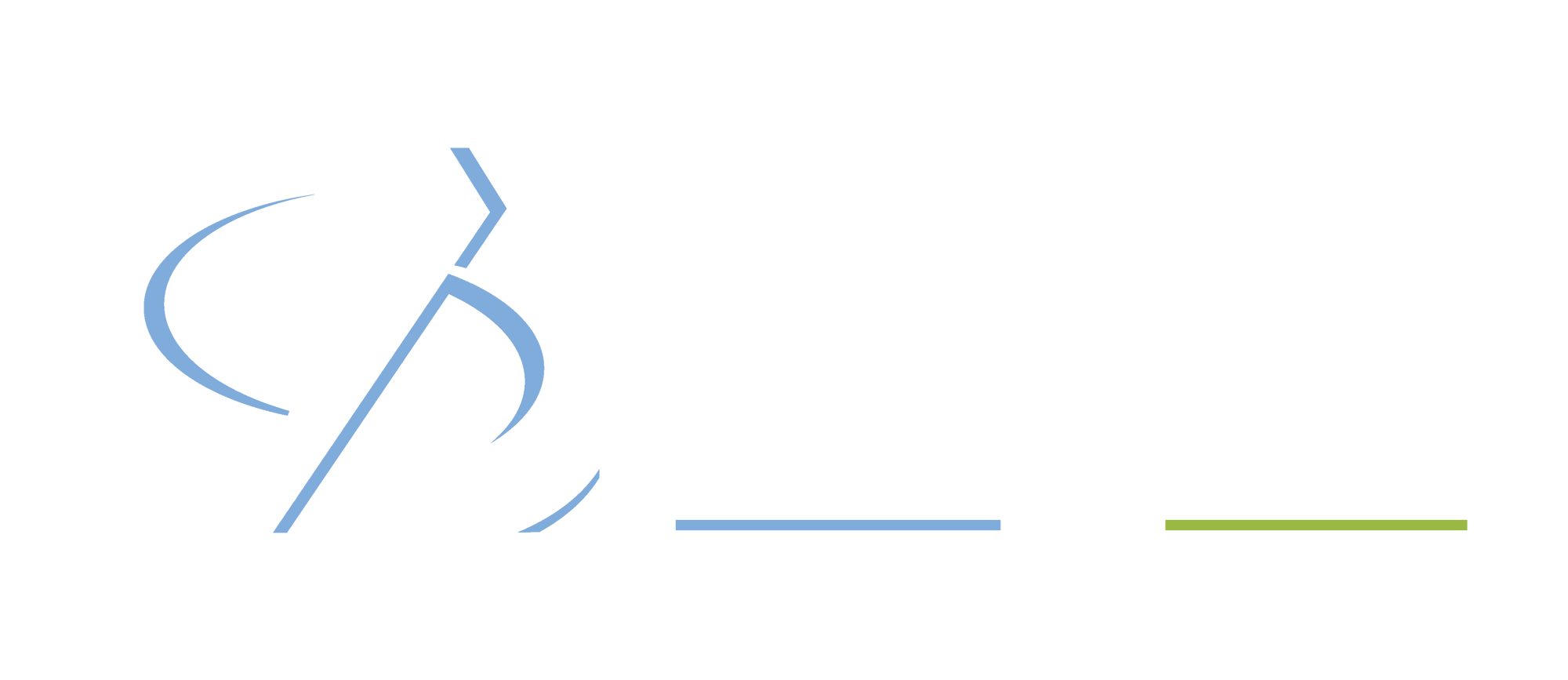 Quality Insights Reverse Logo with Sky Blue + Lime Line