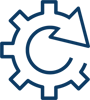 Cog Navy Thin Line