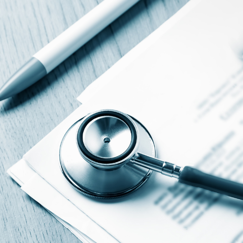 Stethoscope on paper