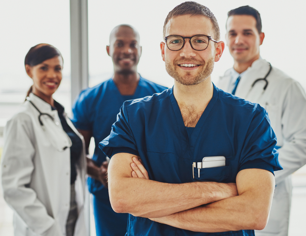 doctors group smiling