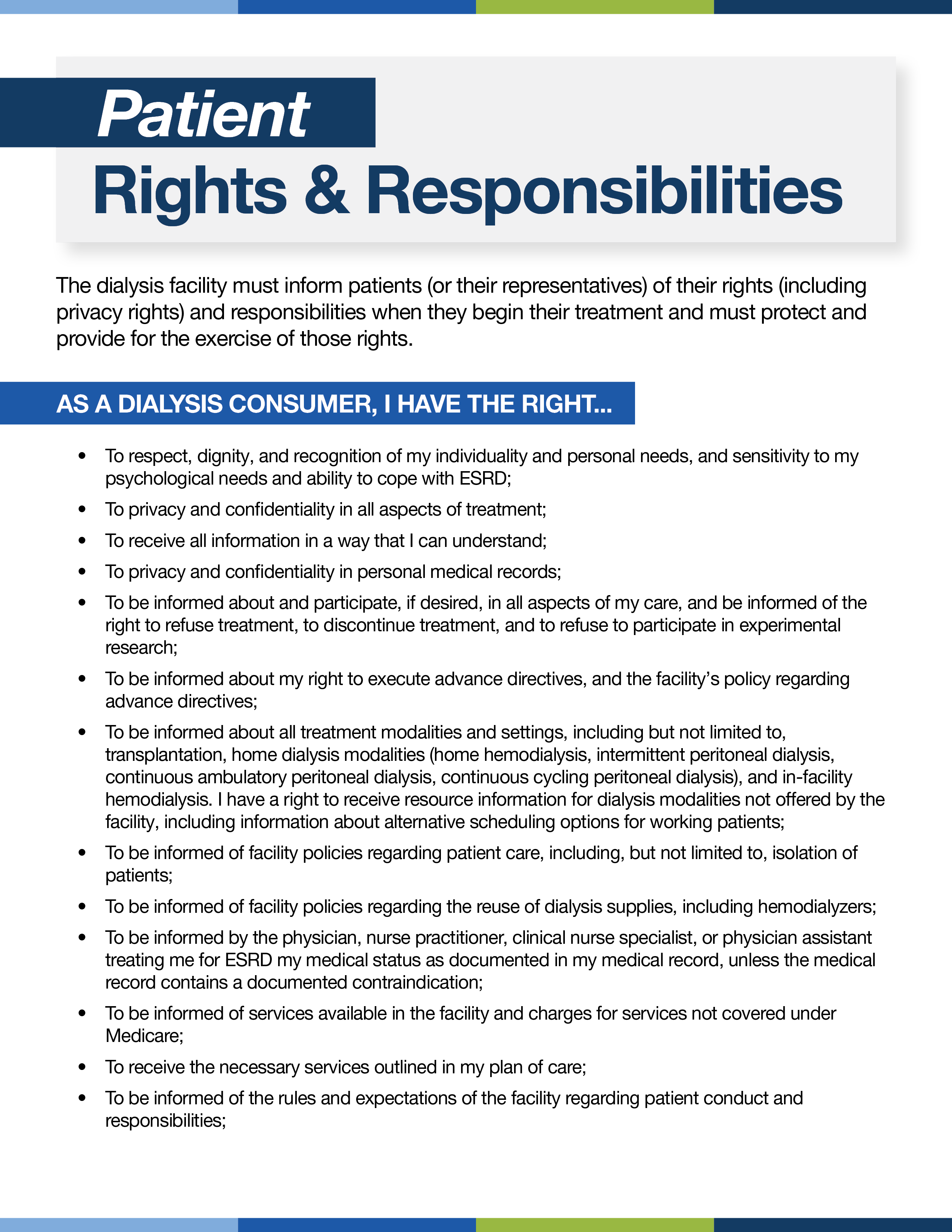 Dialysis Consumer Rights and Responsibilities_English