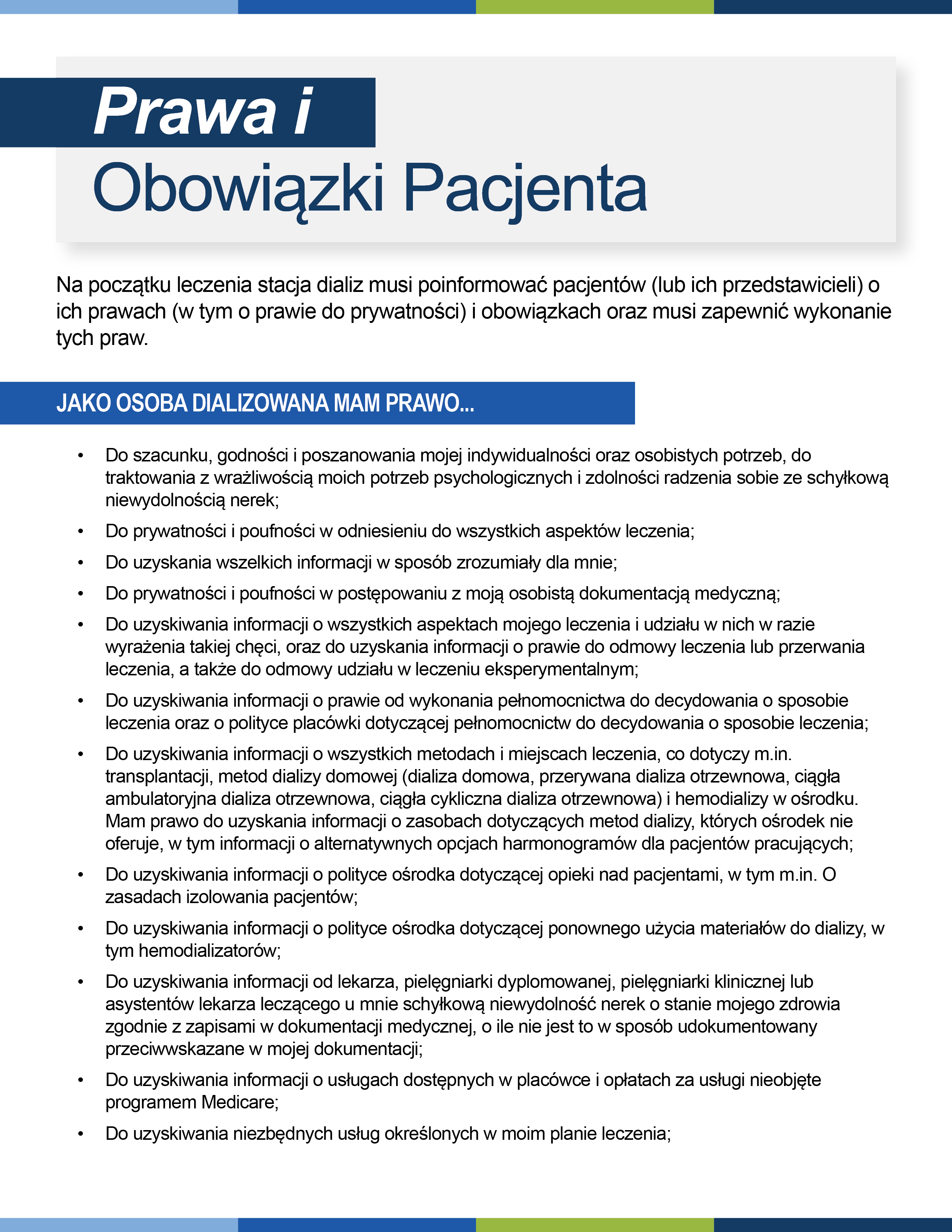 Dialysis Consumer Rights and Responsibilities_Polish