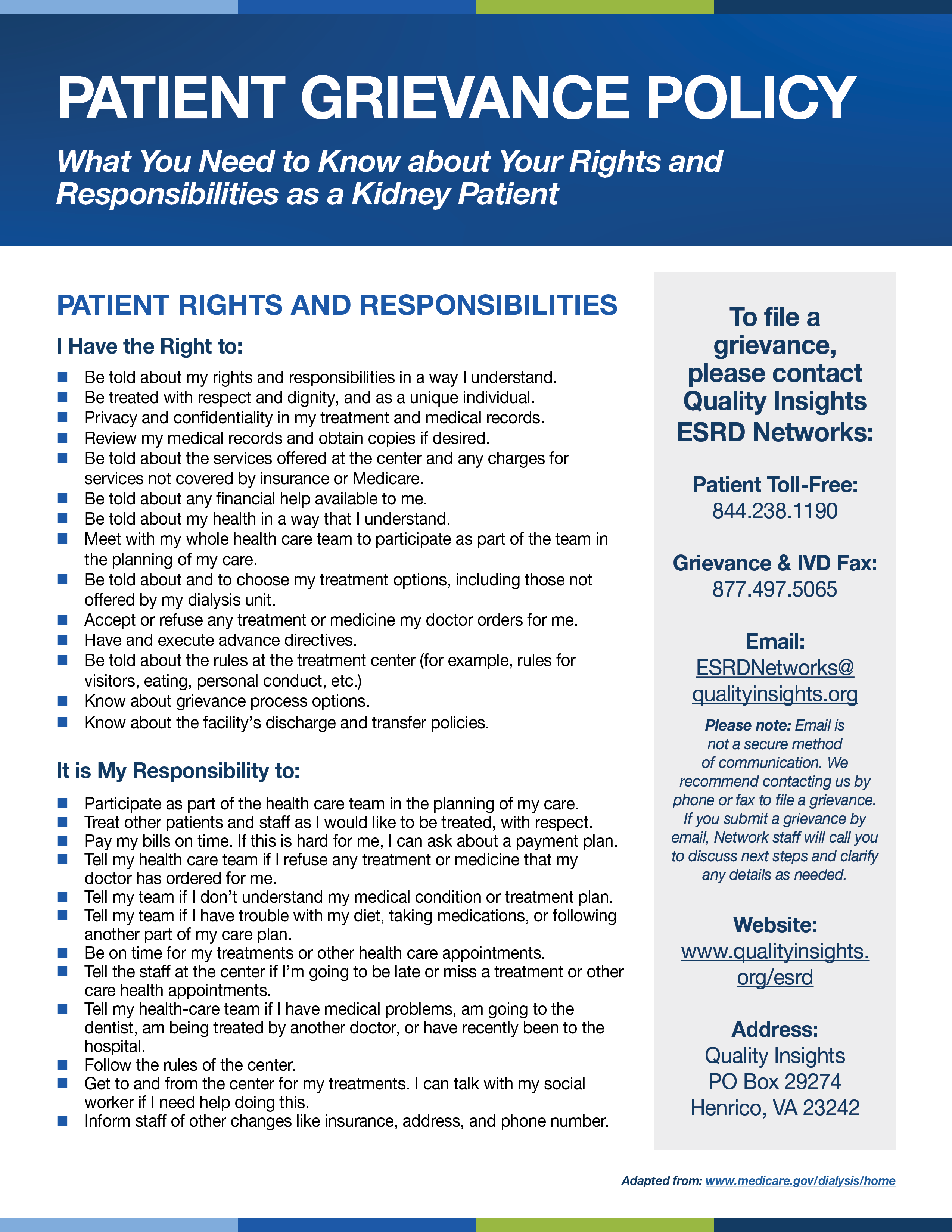 Patient Grievance Policy Flyer Thumbnail