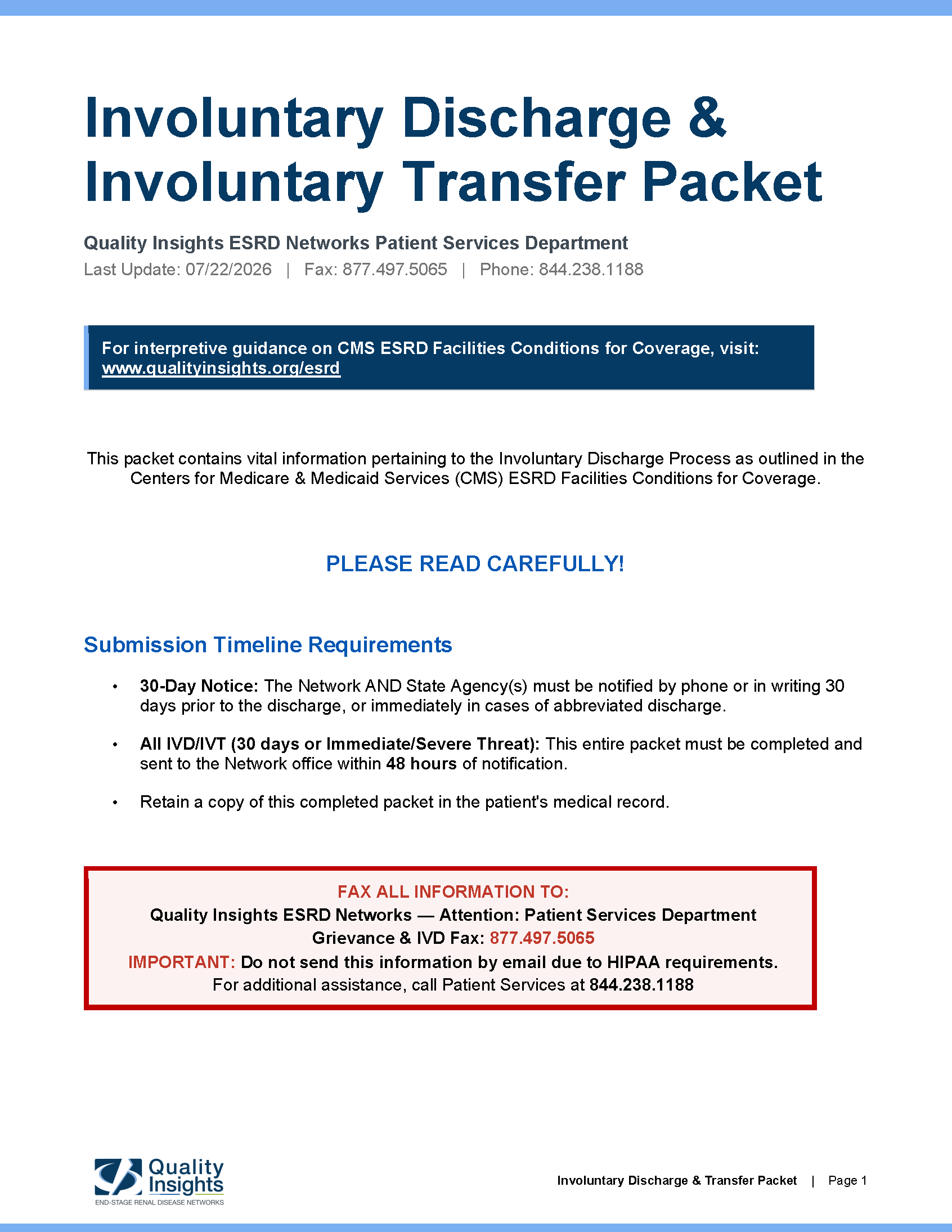 Quality Insights ESRD Networks IVD Packet_508