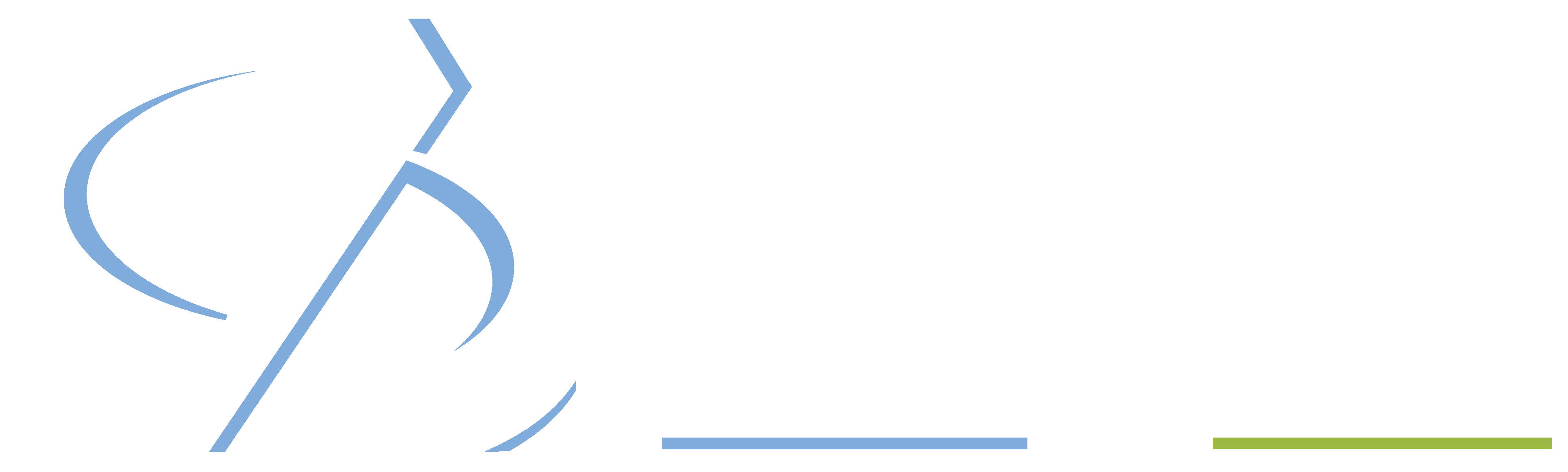 Quality Insights Reverse Logo with Sky Blue + Lime Line